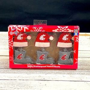 Christmas Washington Cougars shatterproof hats & boots